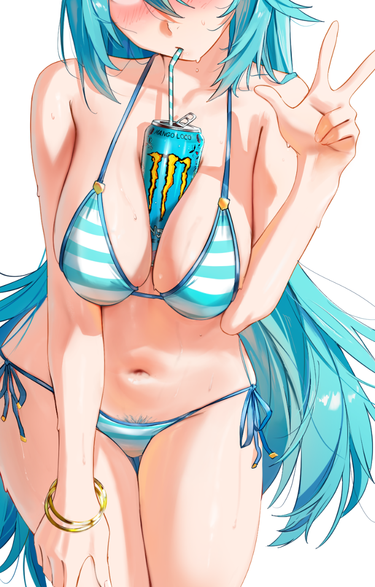 BLUE HAIR BIKINI STICKER! (WALIGNER)