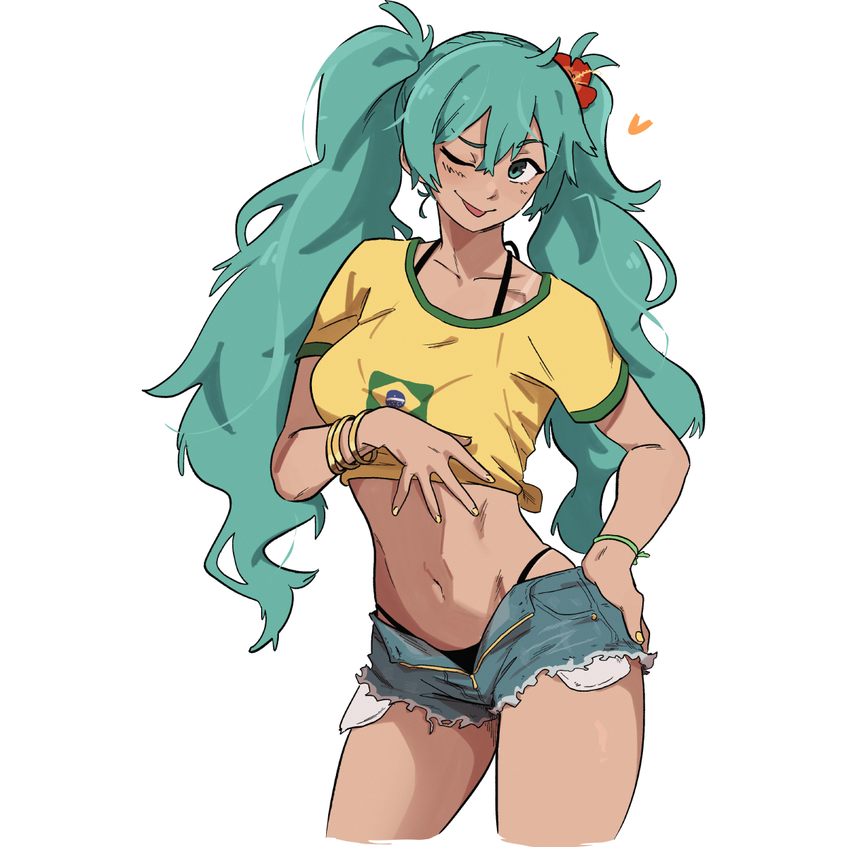 BRAZILIAN BLUE HAIR STICKER! (DASHI)