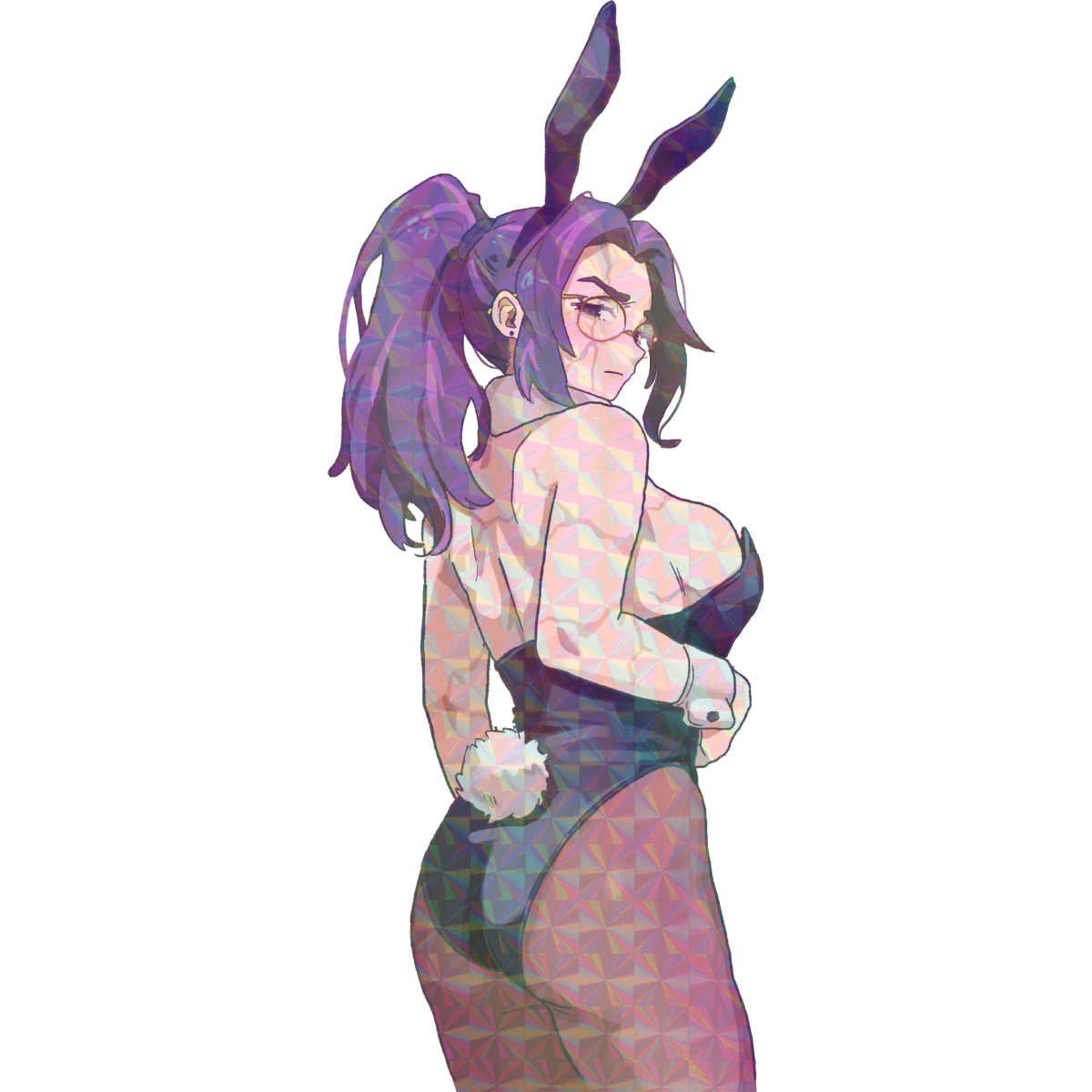 PURPLE-HAIRED BUNNY LADY STICKER! (DASHI)