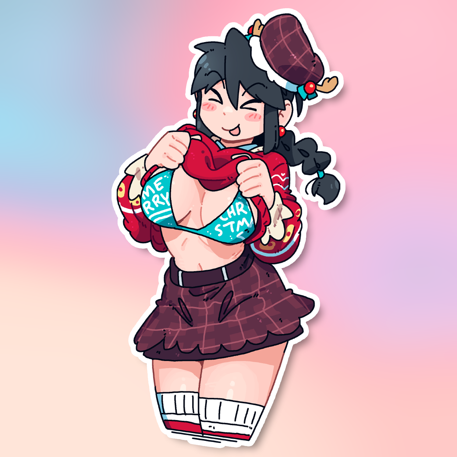 CHRISTMAS BOOBDROP LUCIA STICKER! (BRYCE AND SCOTT)