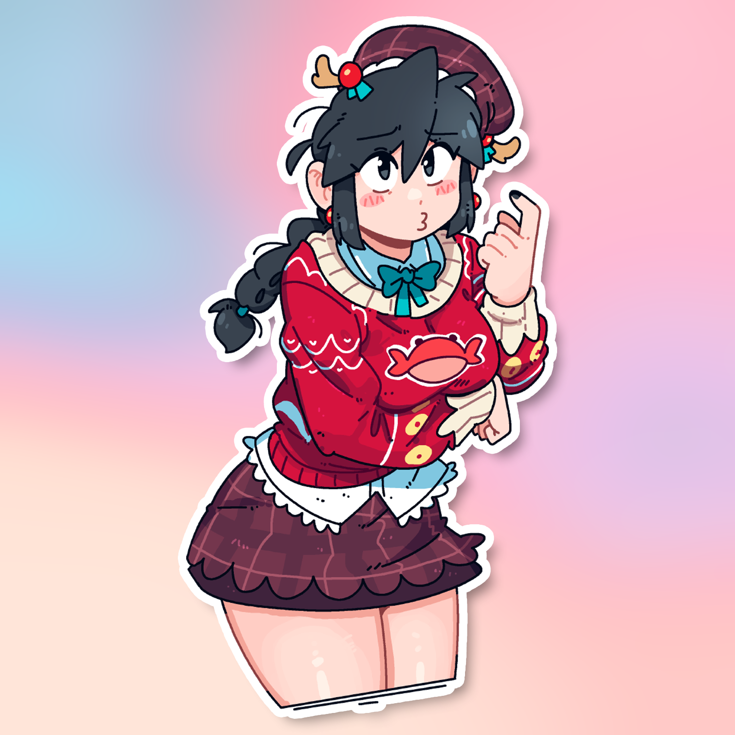 CHRISTMAS CRAB LUCIA STICKER! (BRYCE AND SCOTT)