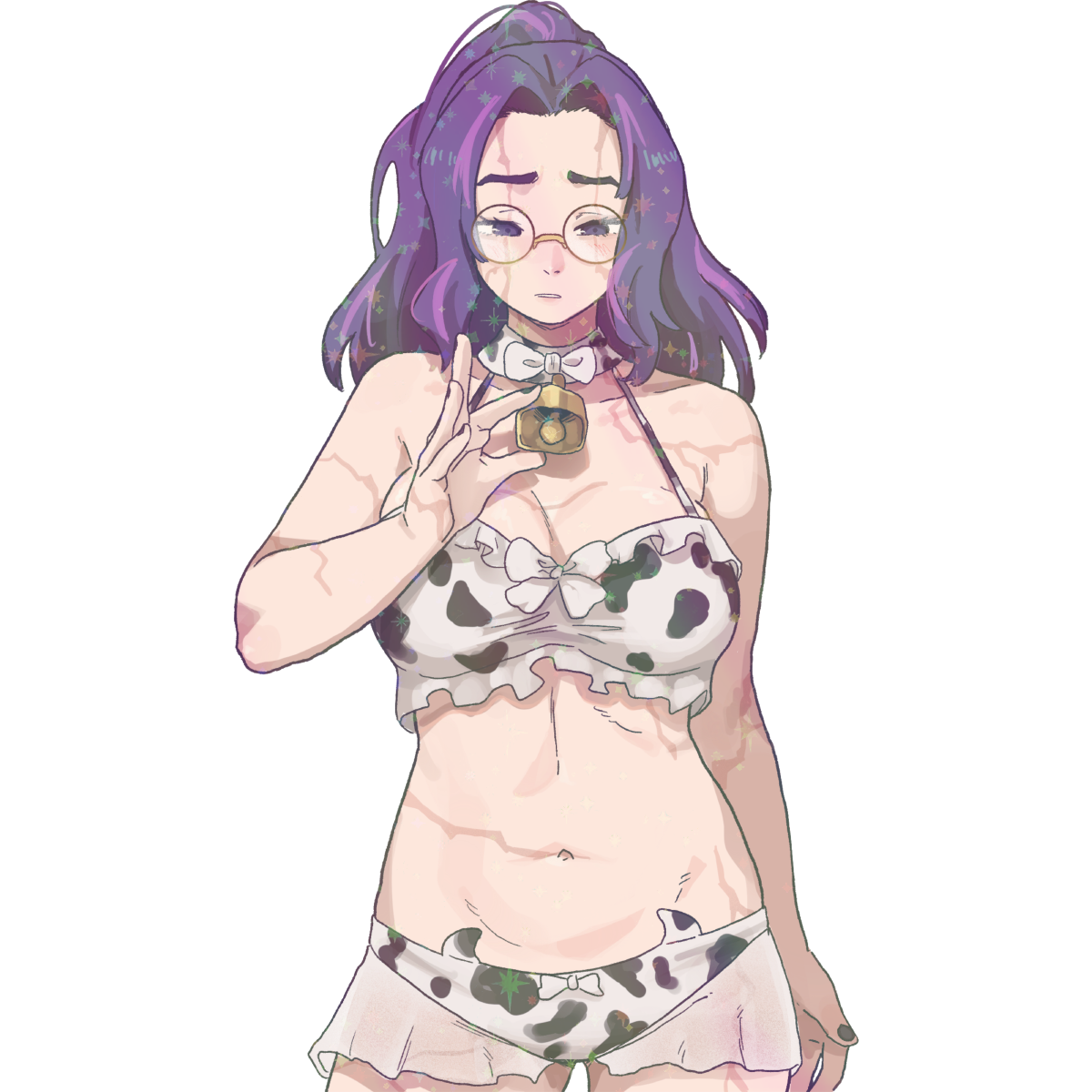 PURPLE-HAIRED COW LADY STICKER! (DASHI)