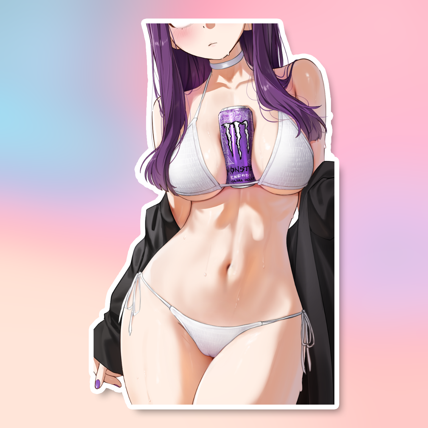 PURPLE HAIR BIKINI STICKER! (WALIGNER)