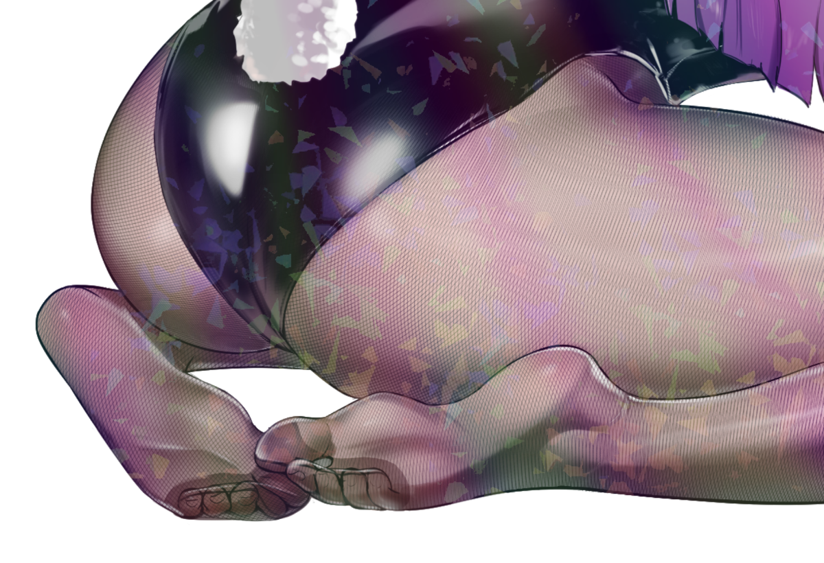 PURPLE-HAIRED BUNNY BUTT STICKER! (WALIGNER)