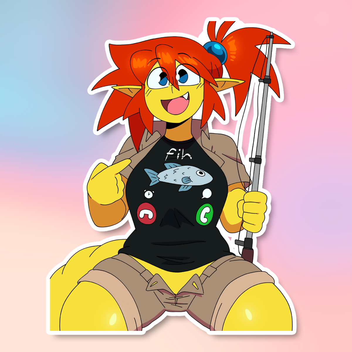 SUNNY FISHING STICKER! (QUINTZEEE)