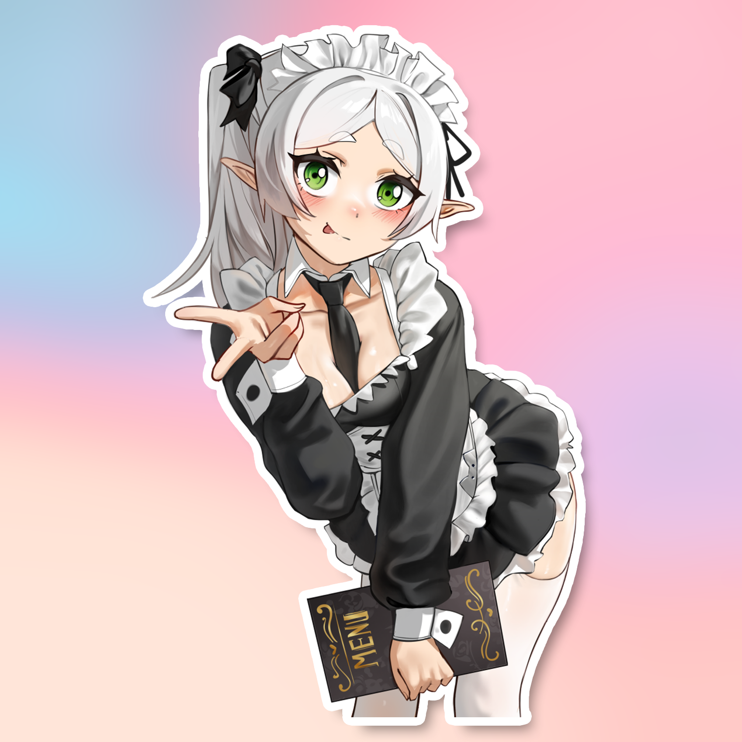 PEACE SIGN MAID STICKER! (WALIGNER)