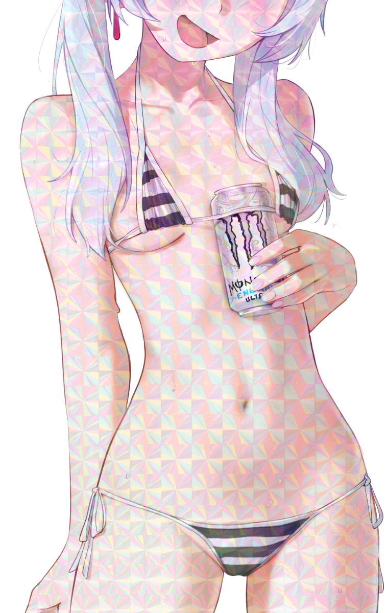 WHITE HAIR BIKINI STICKER! (WALIGNER)