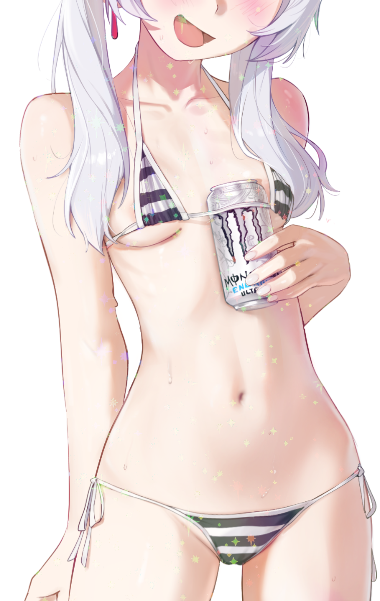 WHITE HAIR BIKINI STICKER! (WALIGNER)