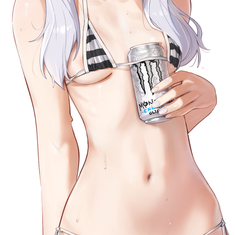 WHITE HAIR BIKINI STICKER! (WALIGNER)