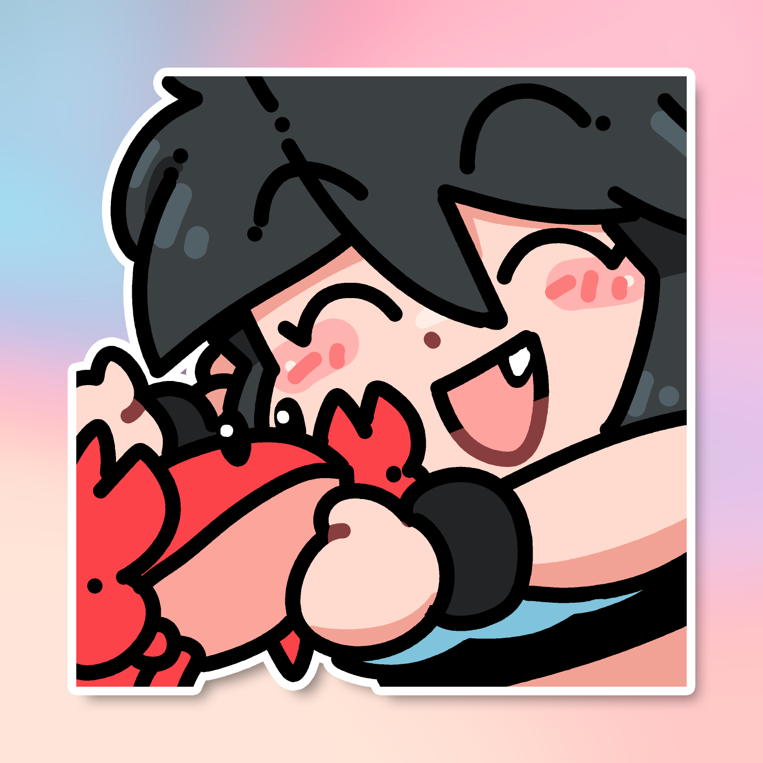HUGGING LUCIA EMOTE STICKER! (BRYCE AND SCOTT)