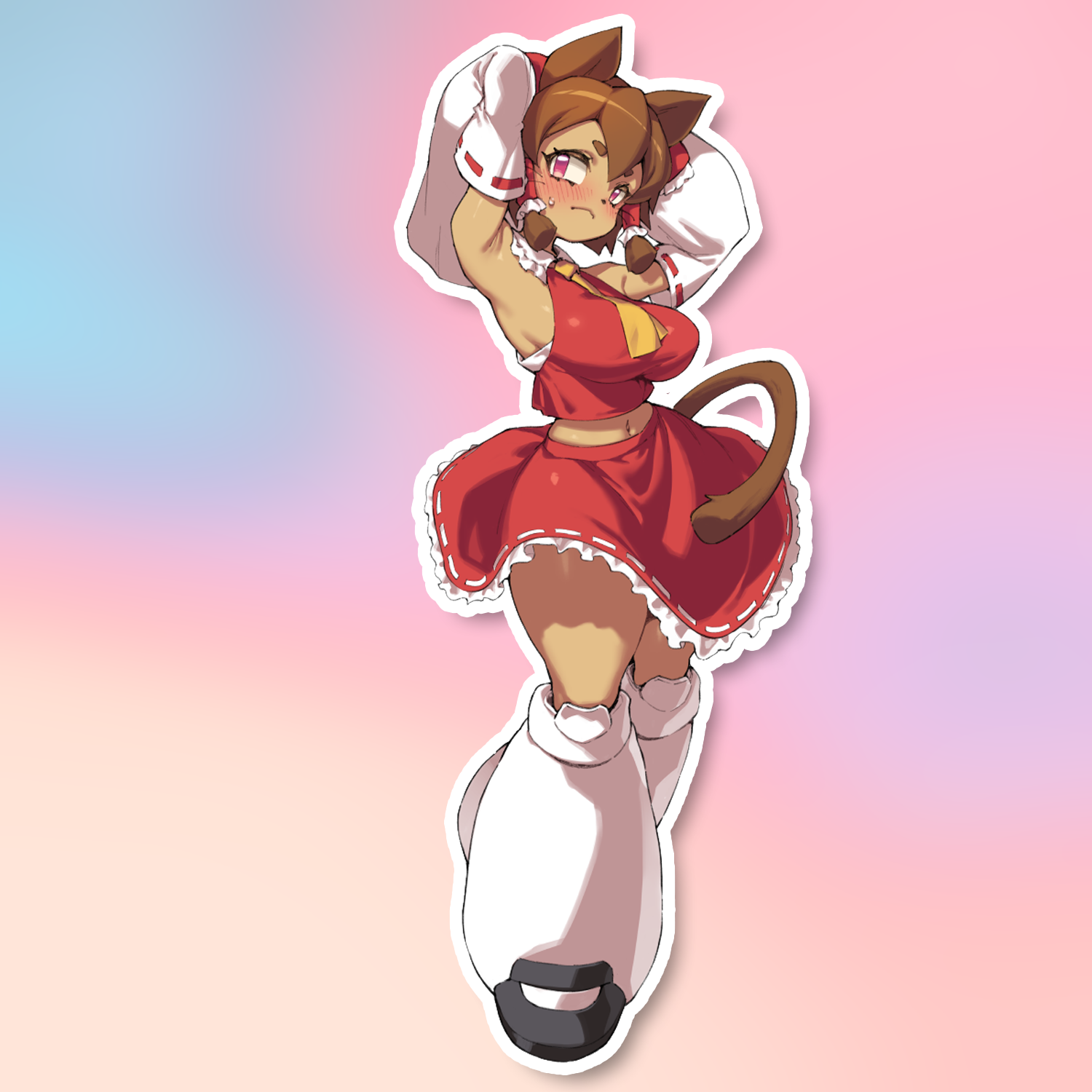CAT-GIRL RED DRESS STICKER! (FUYAHANA)