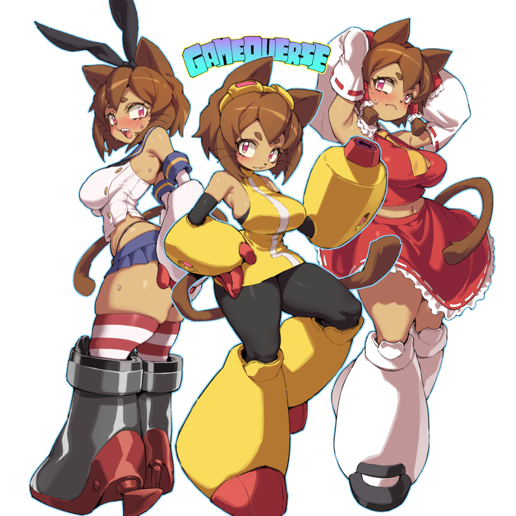 CAT-GIRL TRIO STICKER! (FUYAHANA)