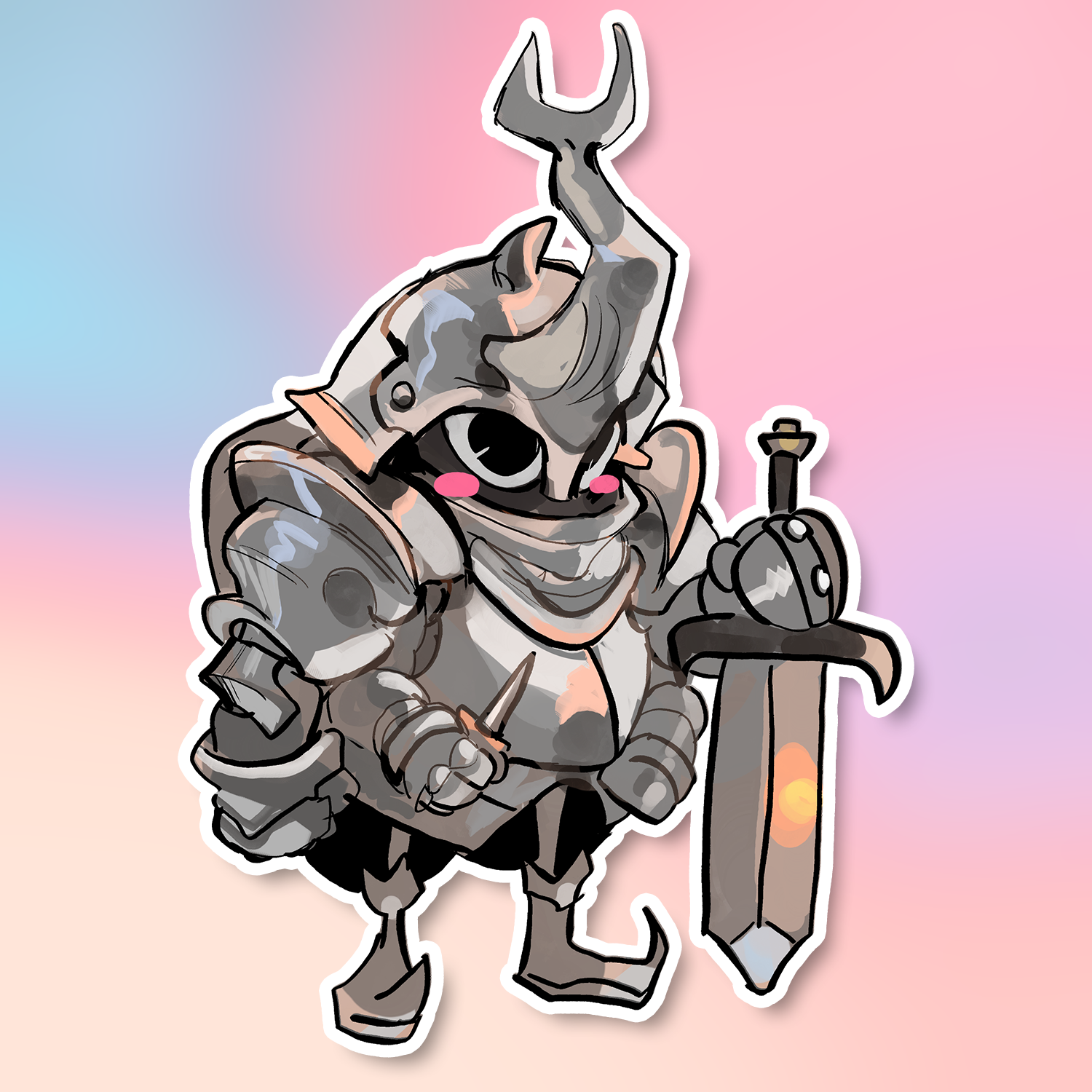 KNIGHT BEETLE STICKER (LUNYDOOBLES)