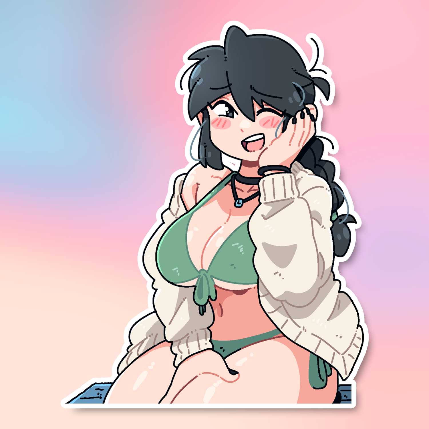 BLUSHING LUCIA STICKER! (BRYCE AND SCOTT)