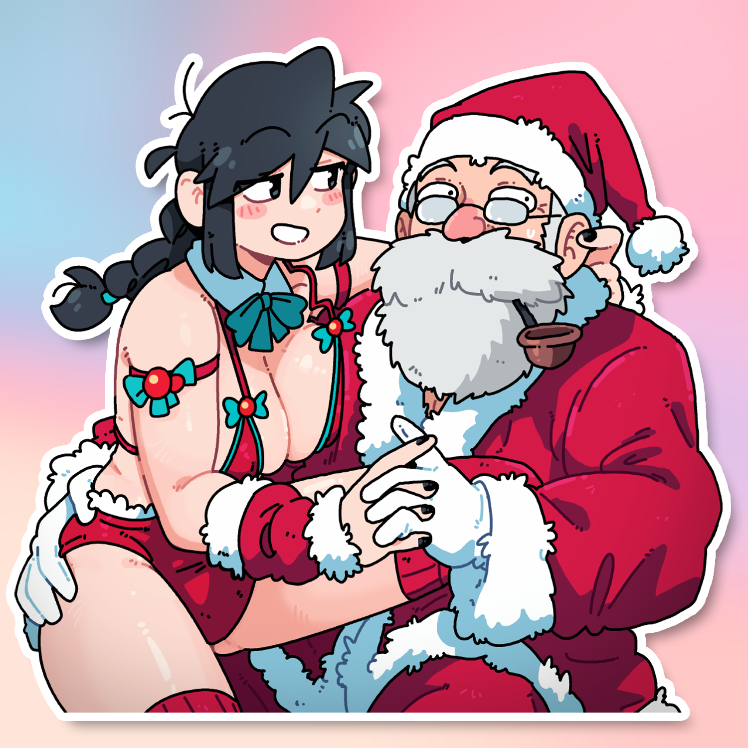 LUCIA AND SANTA STICKER! (BRYCE AND SCOTT)