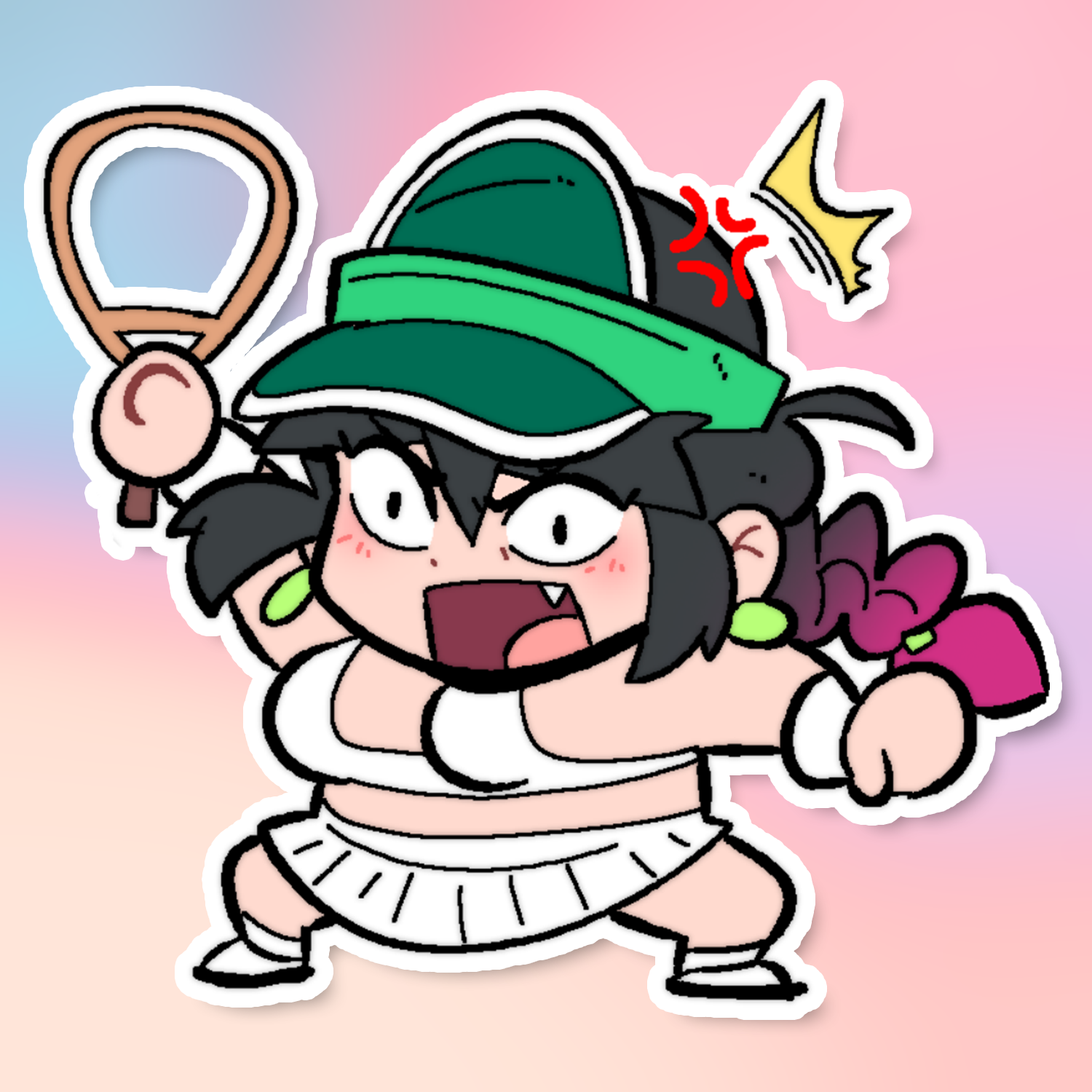 LUCIA CHIBI TENNIS STICKER! (BRYCE AND SCOTT)