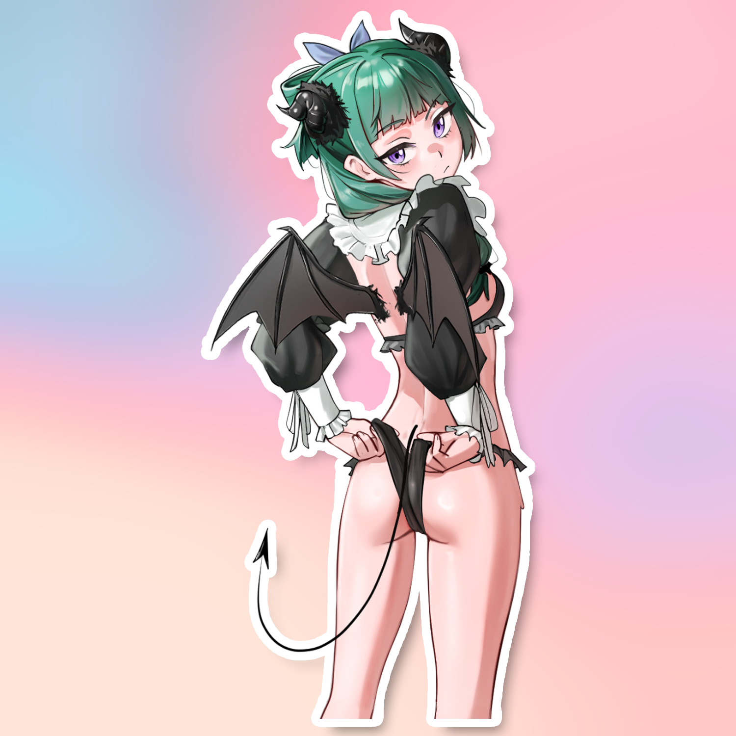 GREEN HAIR SUCCUBUS STICKER! (WALIGNER)