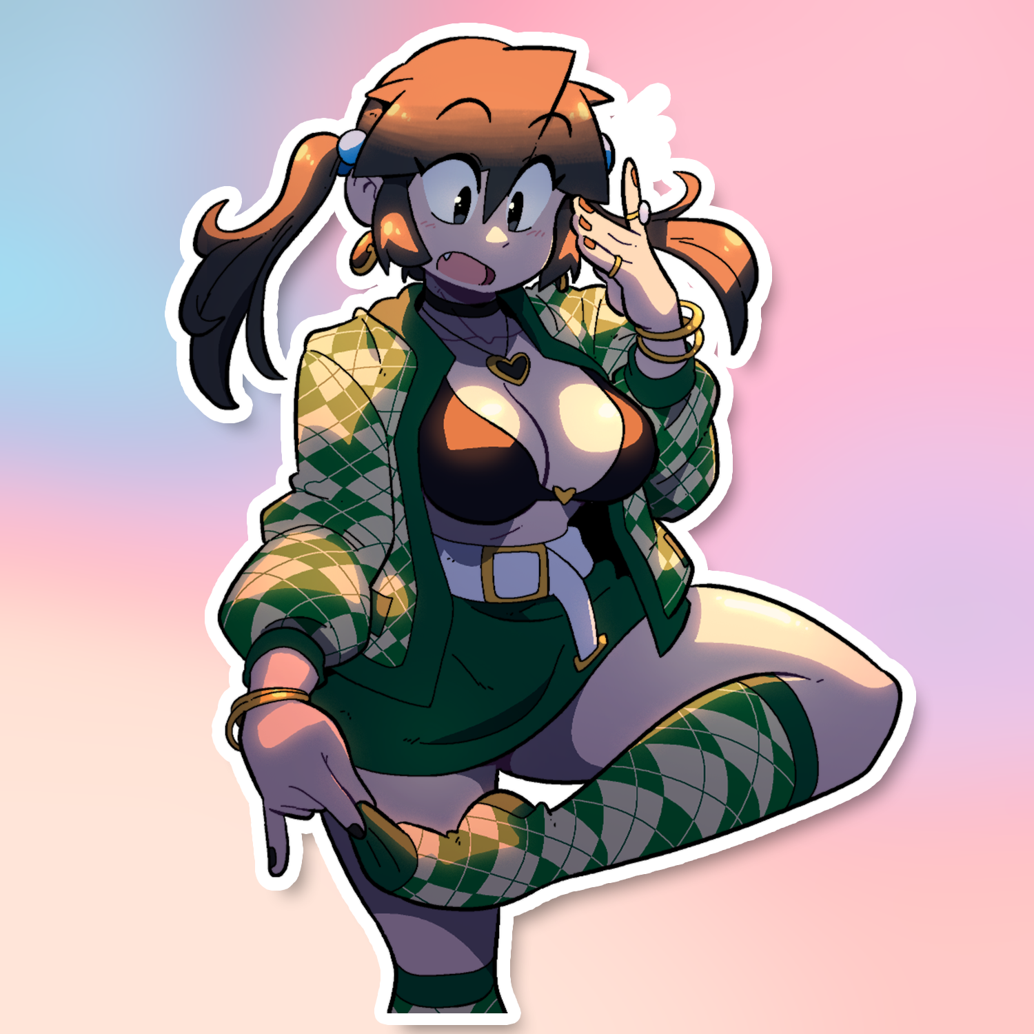 LUCIA GREEN CHECKERED SHIRT STICKER! (BRYCE AND SCOTT)