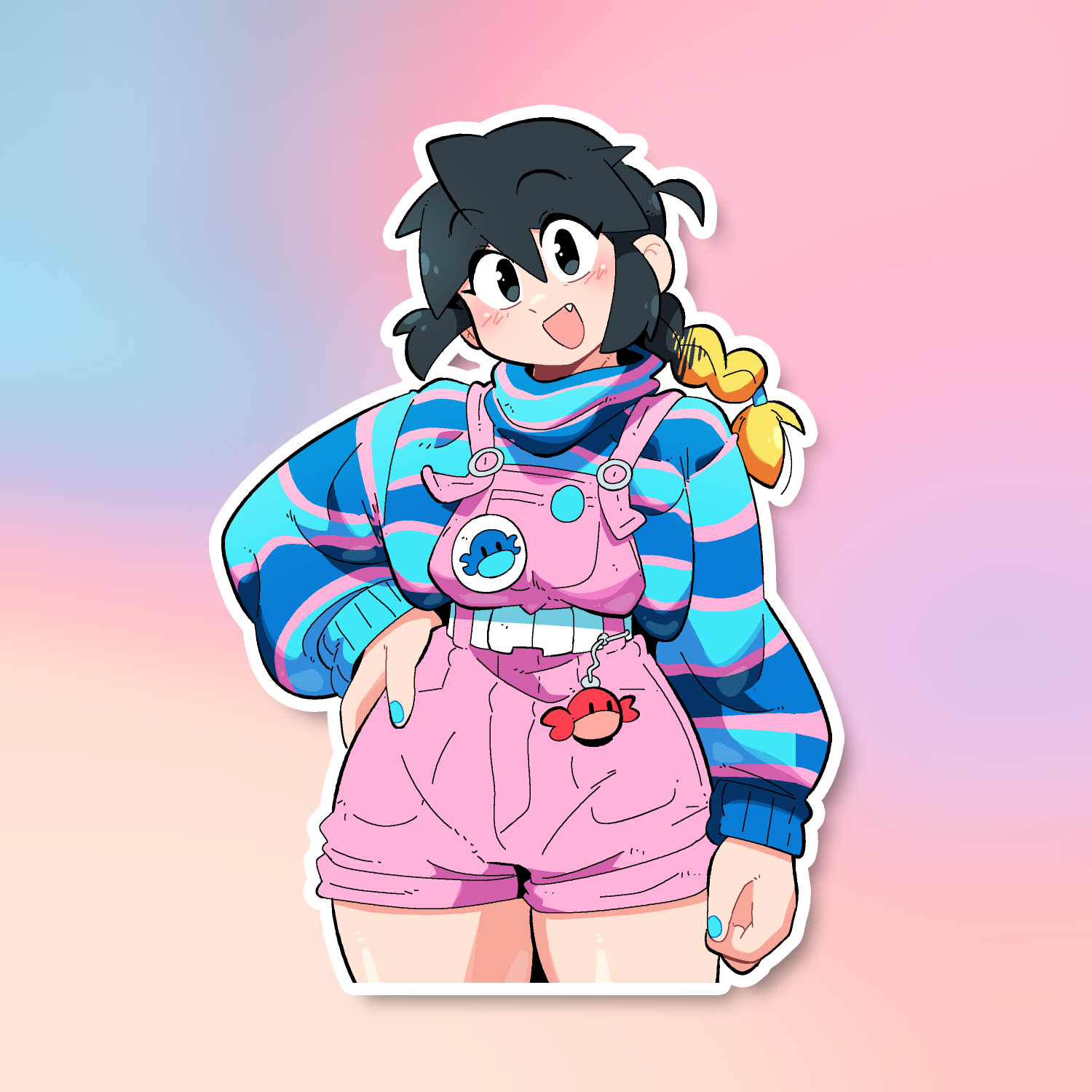 LUCIA PINK OVERALLS STICKER! (BRYCE AND SCOTT)