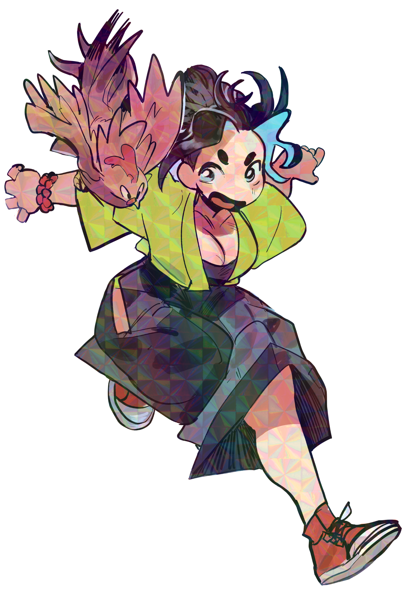 SHO RUNNING WITH CHICKEN STICKER! (LUNYDOOBLES)