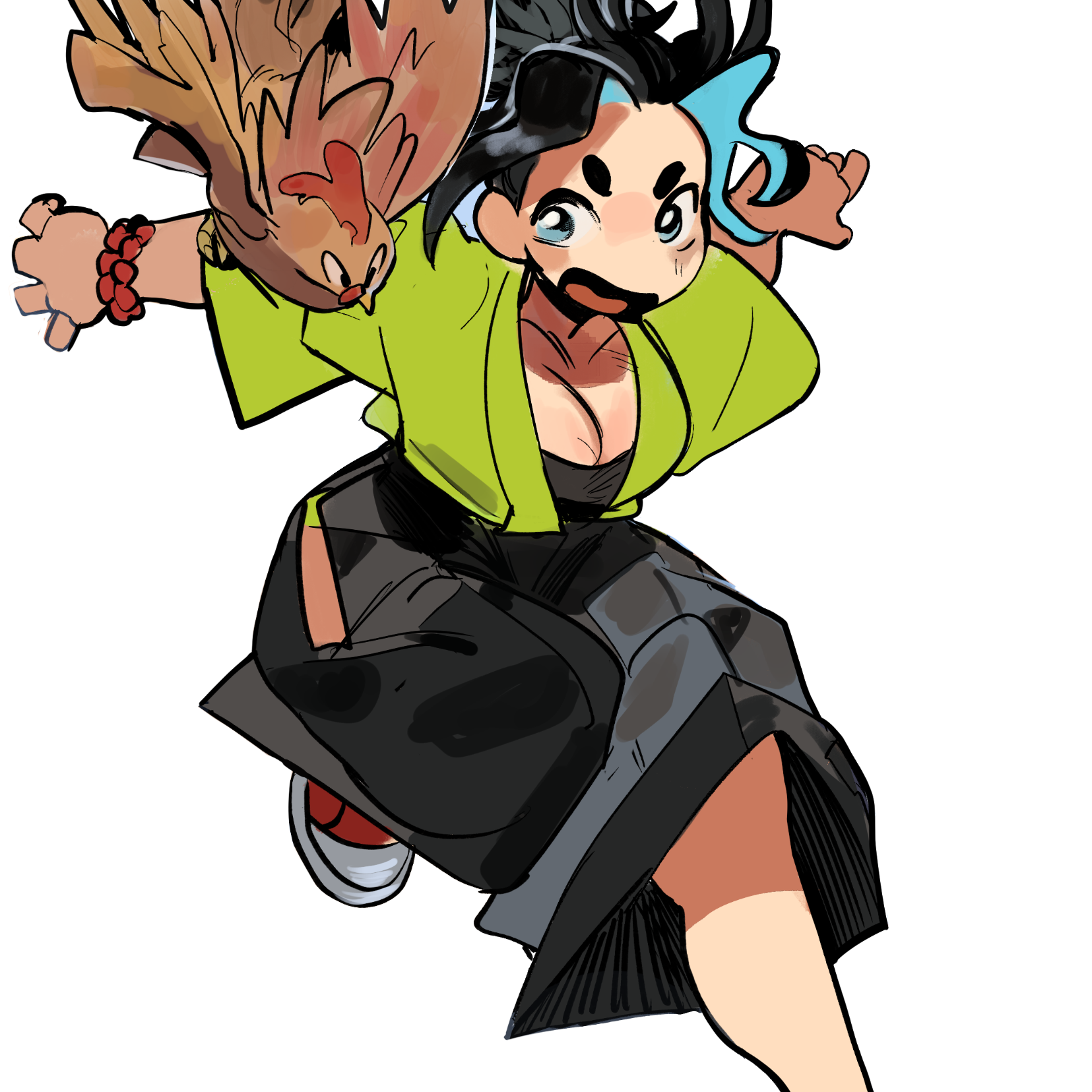 SHO RUNNING WITH CHICKEN STICKER! (LUNYDOOBLES)