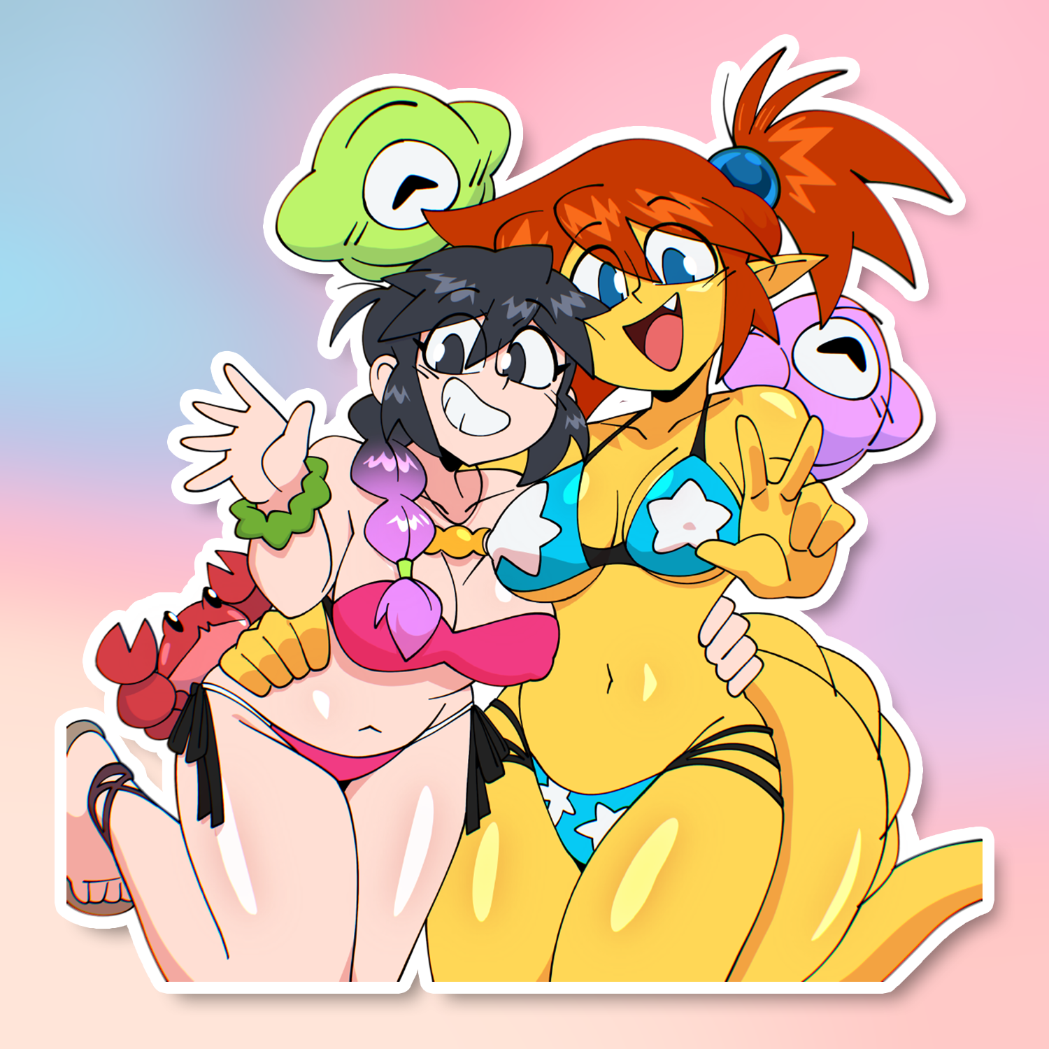 SUNNY AND LUCIA BEACH GOOBERS STICKER! (QUINTZEEE)