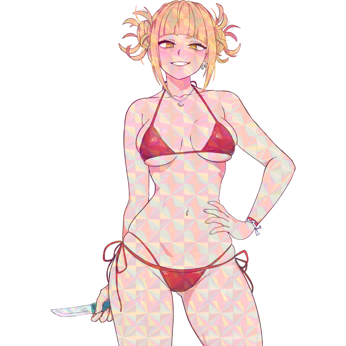 FIESTY BLONDE BIKINI STICKER! (DASHI)