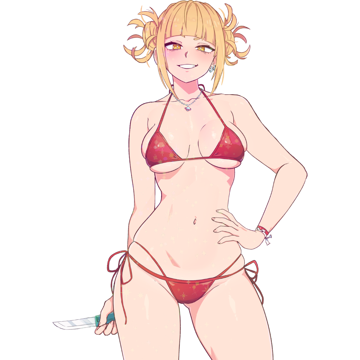 FIESTY BLONDE BIKINI STICKER! (DASHI)