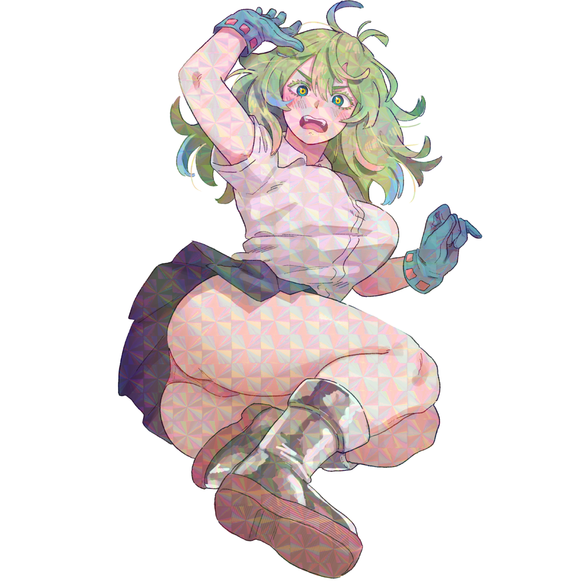 GREEN HAIR GIRL STICKER! (DASHI)