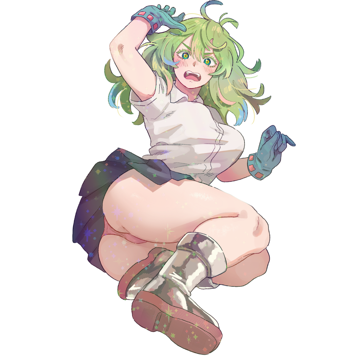 GREEN HAIR GIRL STICKER! (DASHI)