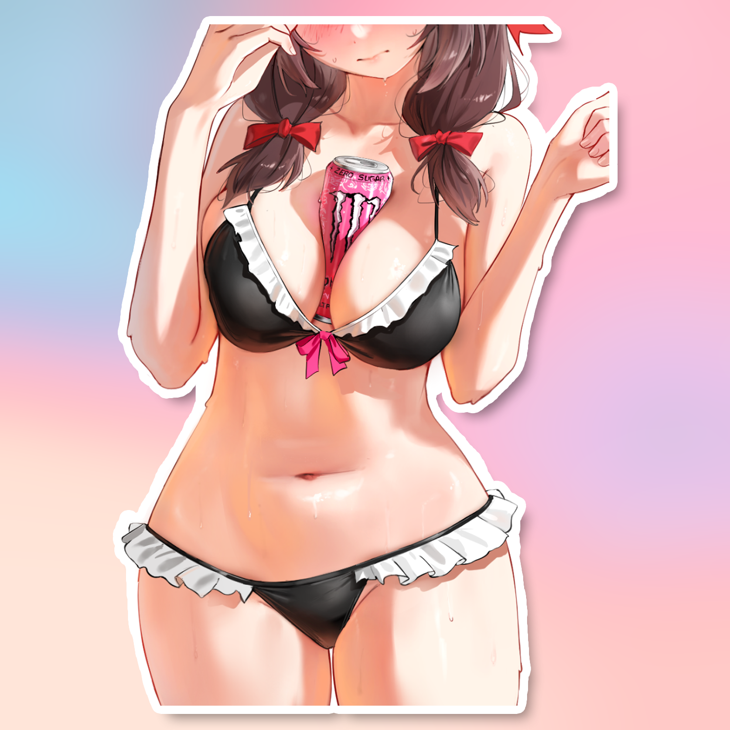 BROWN HAIR BIKINI BIKINI STICKER! (WALIGNER)